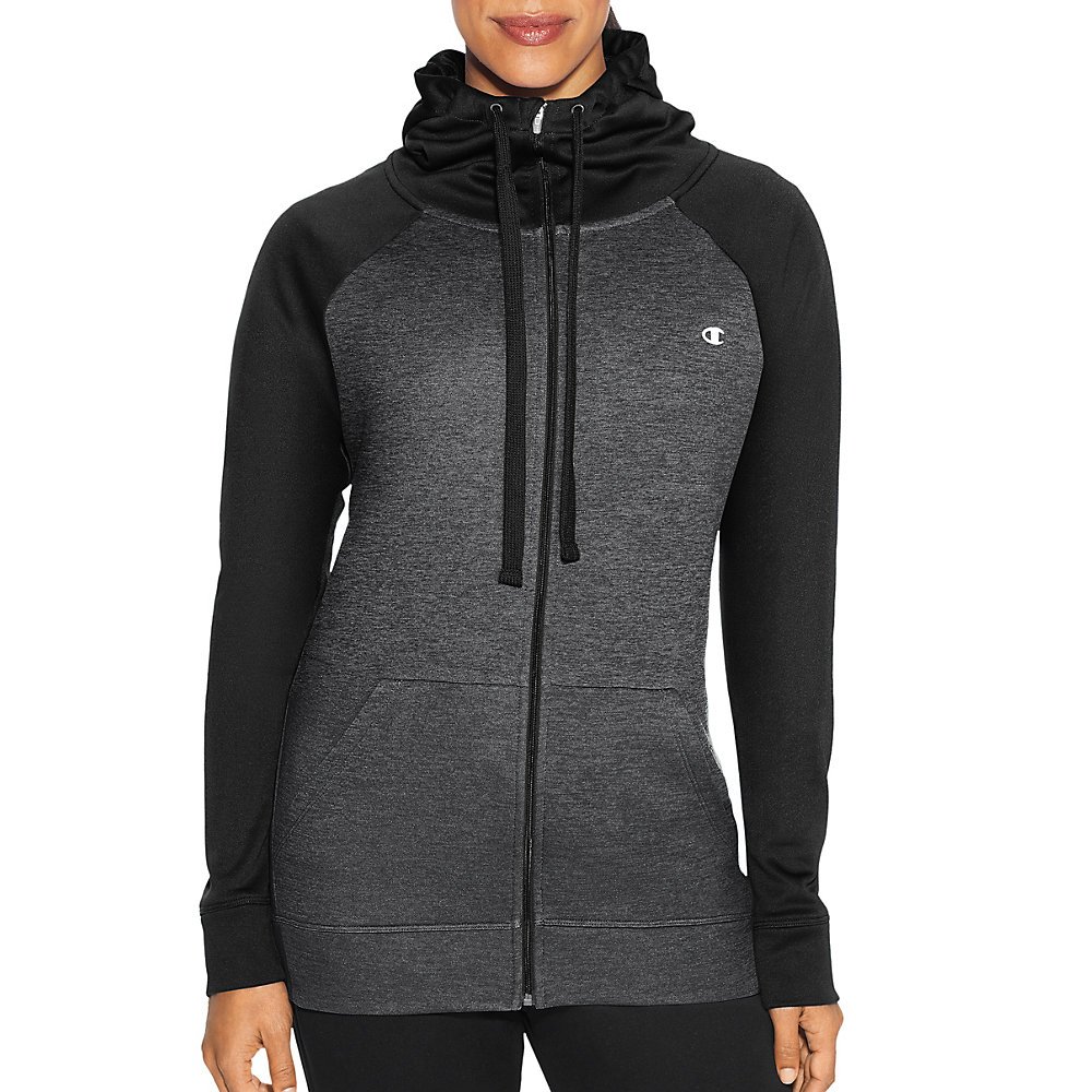 Champion Women's Tech Fleece Full Zip Jacket - Lightweight Warm Hoodie for Running, Gym & Casual Wear