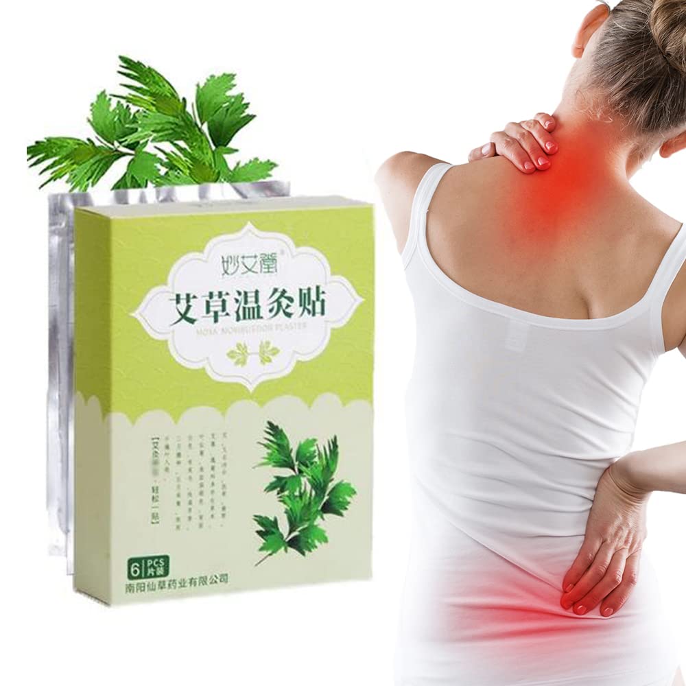 Natural Wormwood Moxibustion Patches - Chinese Herbal Therapy for Back Pain Relief, Menstrual Cramps & Blood Circulation | Heating Moxa Stickers for Muscle Relaxation & Joint Pain | Trial Pack (2 Pcs) | Perfect for Home Use, Office Relaxation & Post-Workout Recovery