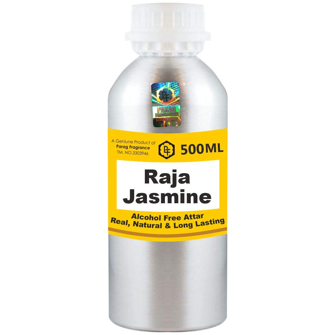 Premium Parag Fragrances Raja Jasmine Attar 500ml - Alcohol-Free Long Lasting Perfume Oil for Men & Women | Natural Attar for Daily Wear, Special Occasions & Religious Ceremonies | World's Best Itra & Fragrance Oil