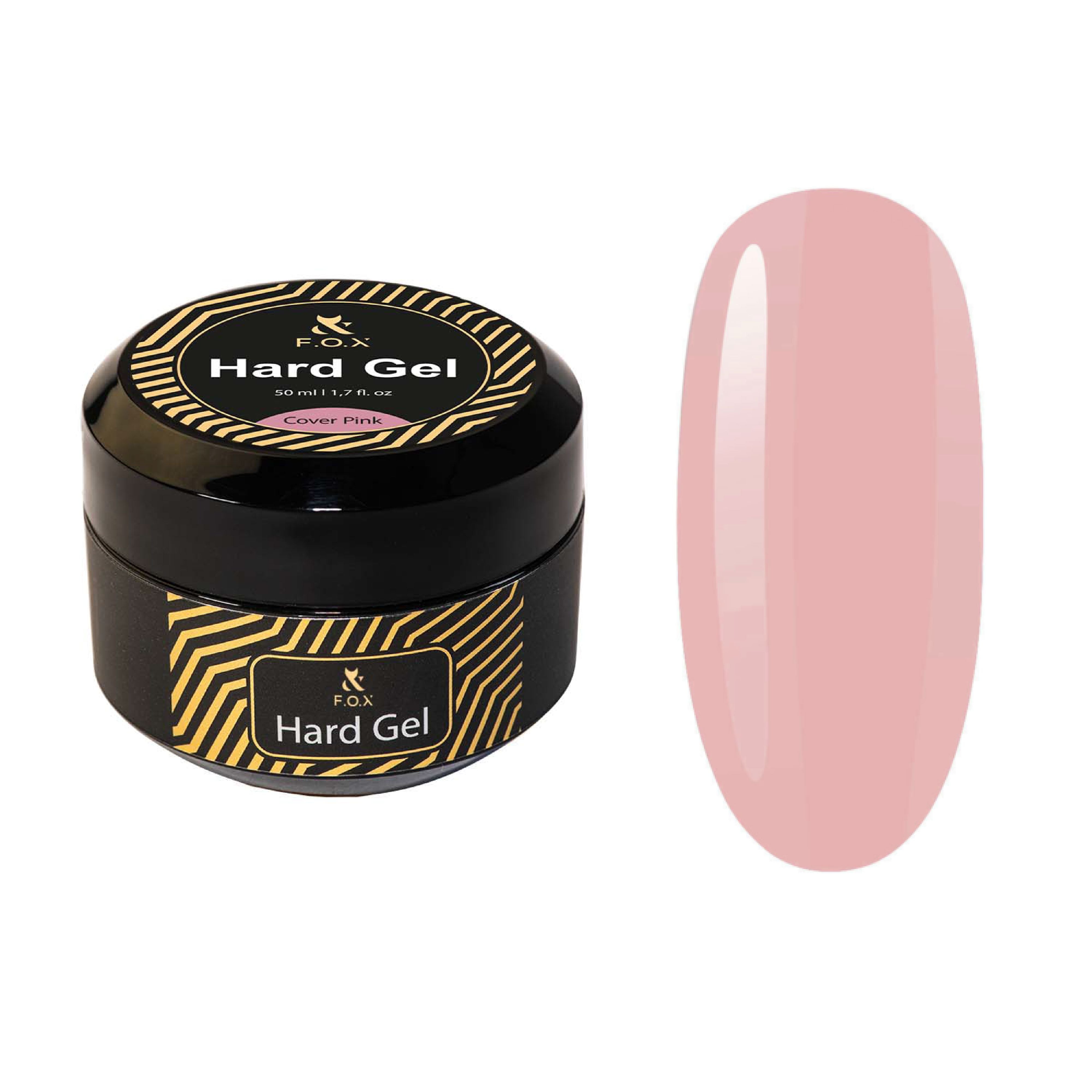F.O.X Hard Gel Nail Polish - 50ml Pink for Long-Lasting Manicure | Perfect for Home Nail Art & Salon-Quality Results
