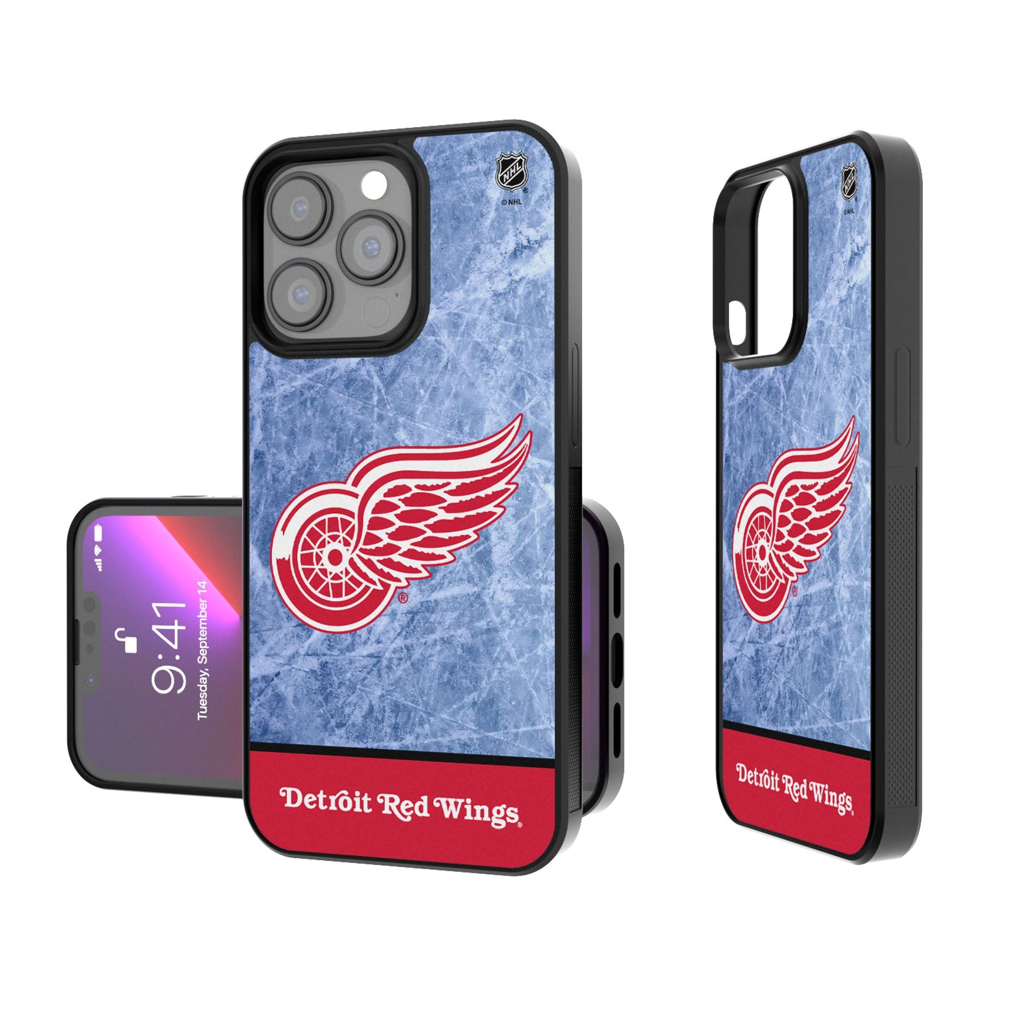 Detroit Red Wings Ice Wordmark Bump Phone Case - Shockproof Protective Cover for iPhone & Samsung - Perfect for Hockey Fans & Game Day Support