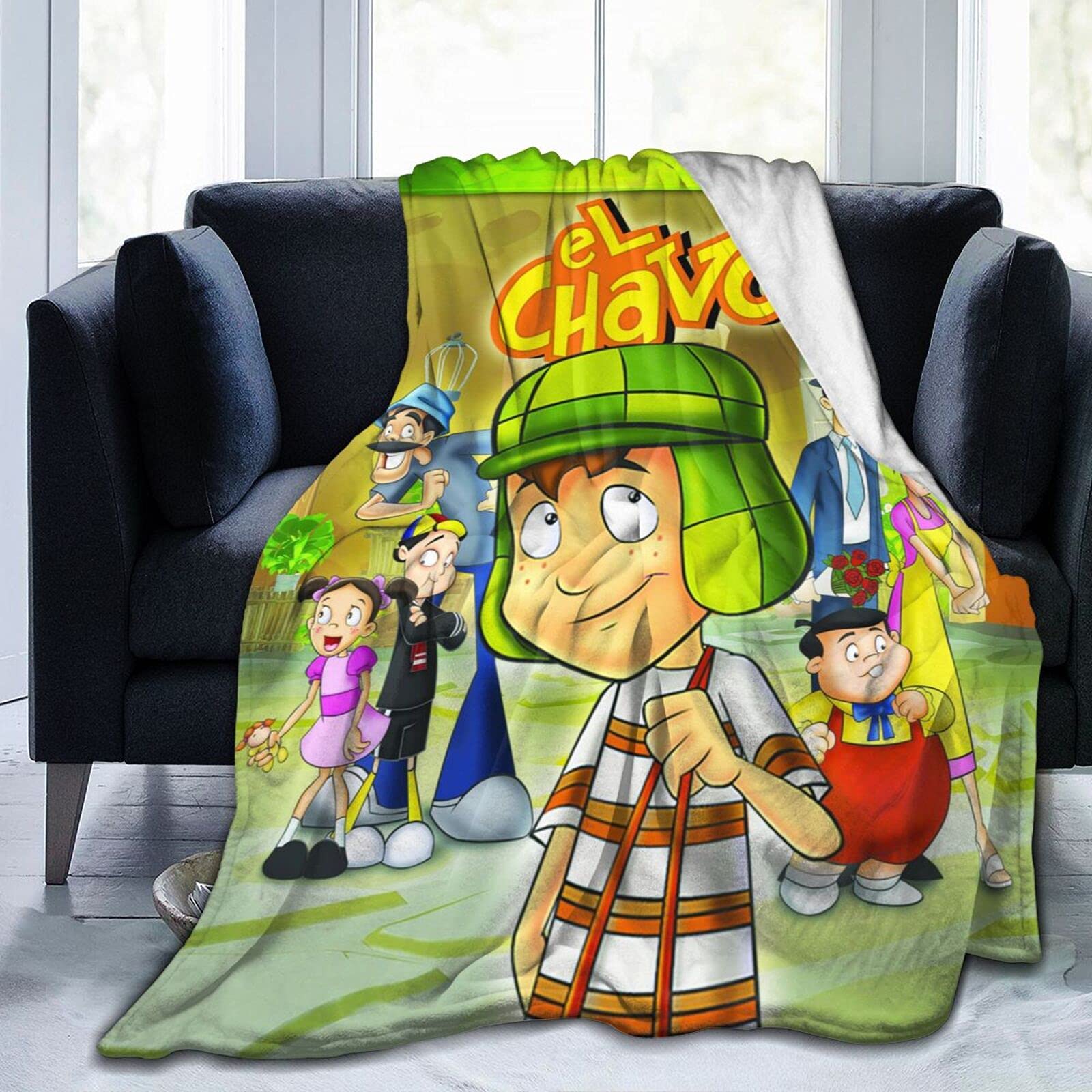 YSLPshop El Chavo Animado Flannel Plush Anime Throw Blanket - Ultra Soft Micro Fleece Blanket for Couch, Bed & Travel - 50x40 Inch All Season Cozy Blanket for Adults & Kids - Perfect for Movie Nights, Camping & Home Decor