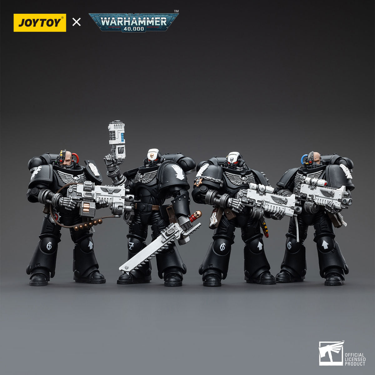 JOYTOY 1/18 Scale 3.75 Inch Warhammer 40K Iron Hands Intercessors Action Figure Set (4 Pack) - Perfect for Collectors, Tabletop Gaming, and Warhammer 40K Displays