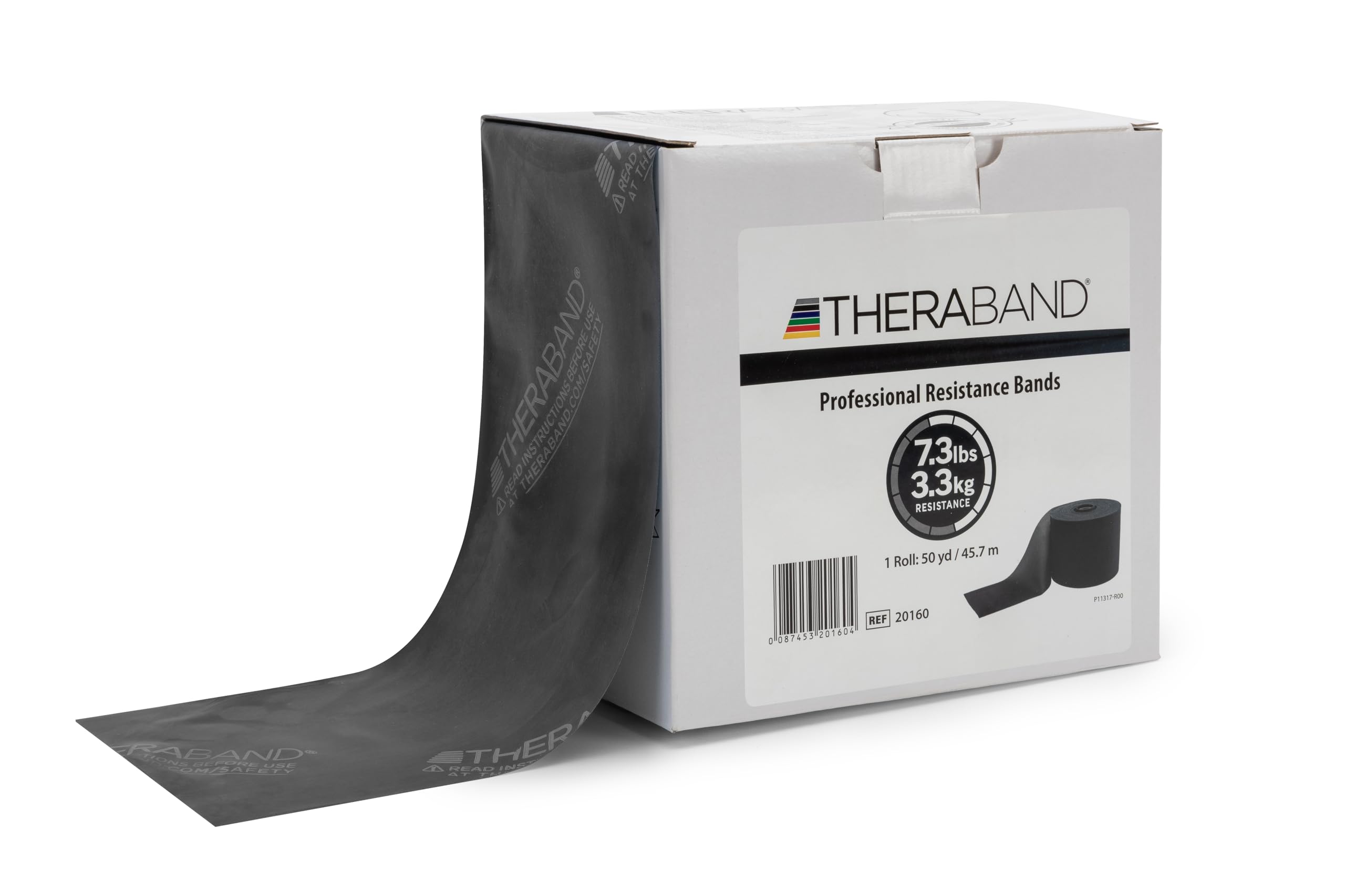 THERABAND Professional Latex Resistance Bands - 50 Yard Roll for Strength Training, Physical Therapy & Home Workouts (Level 6, Black, Heavy Duty) - Ideal for Upper/Lower Body Exercises, Pilates & Rehabilitation