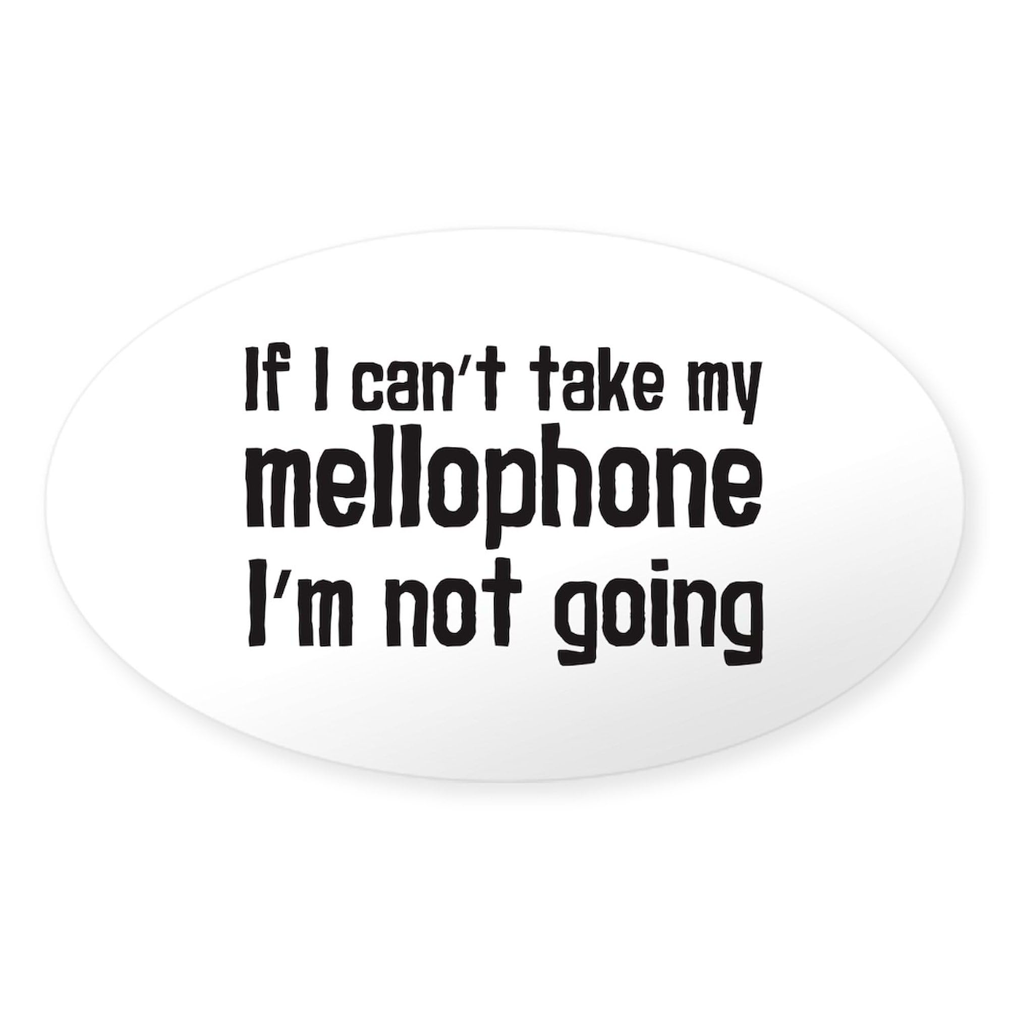 Funny Mellophone Sticker - Oval Car Bumper Decal for Music Lovers