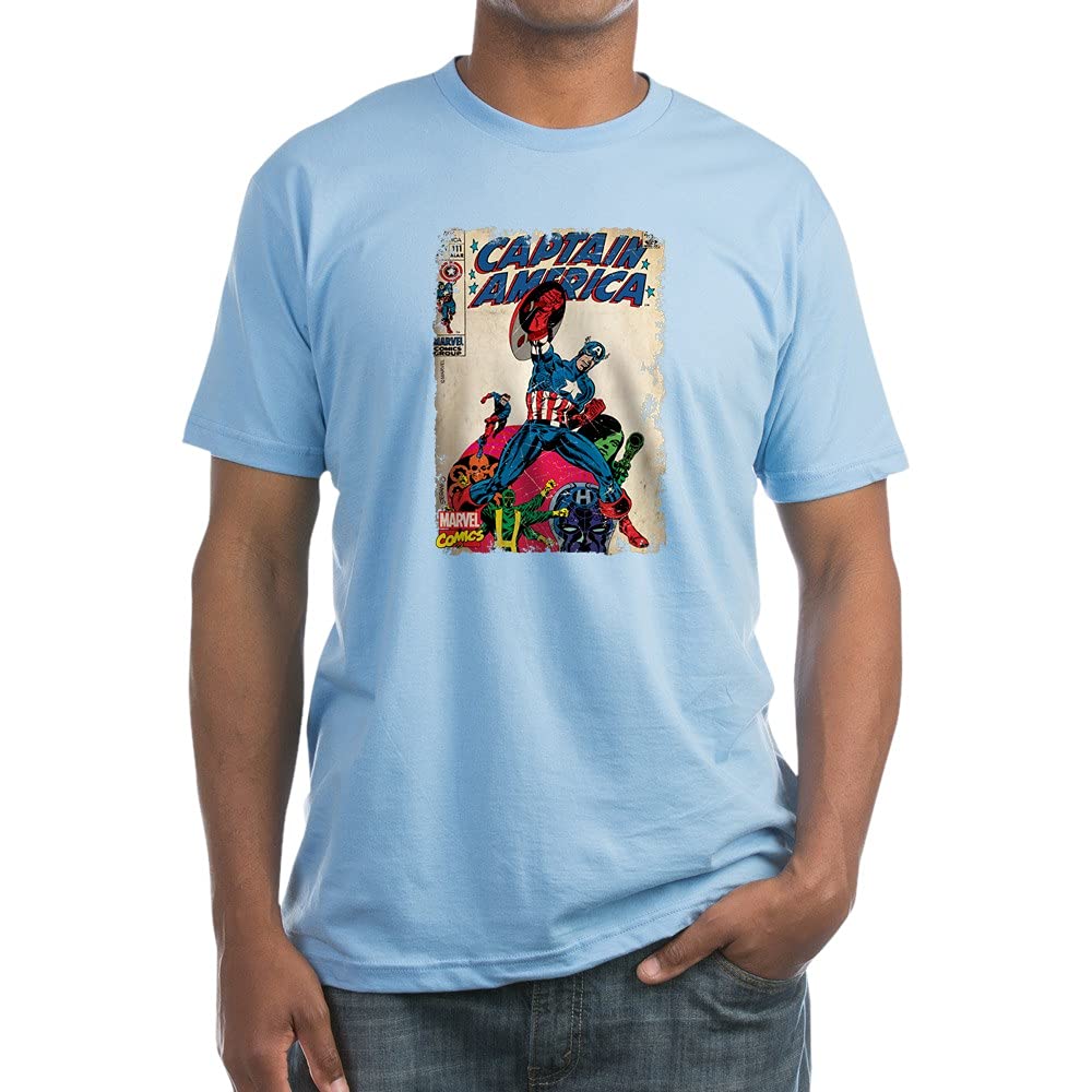 Captain America Fitted T-Shirt for Men | Superhero Graphic Tee | Comfortable Cotton Shirt for Marvel Fans, Cosplay & Casual Wear