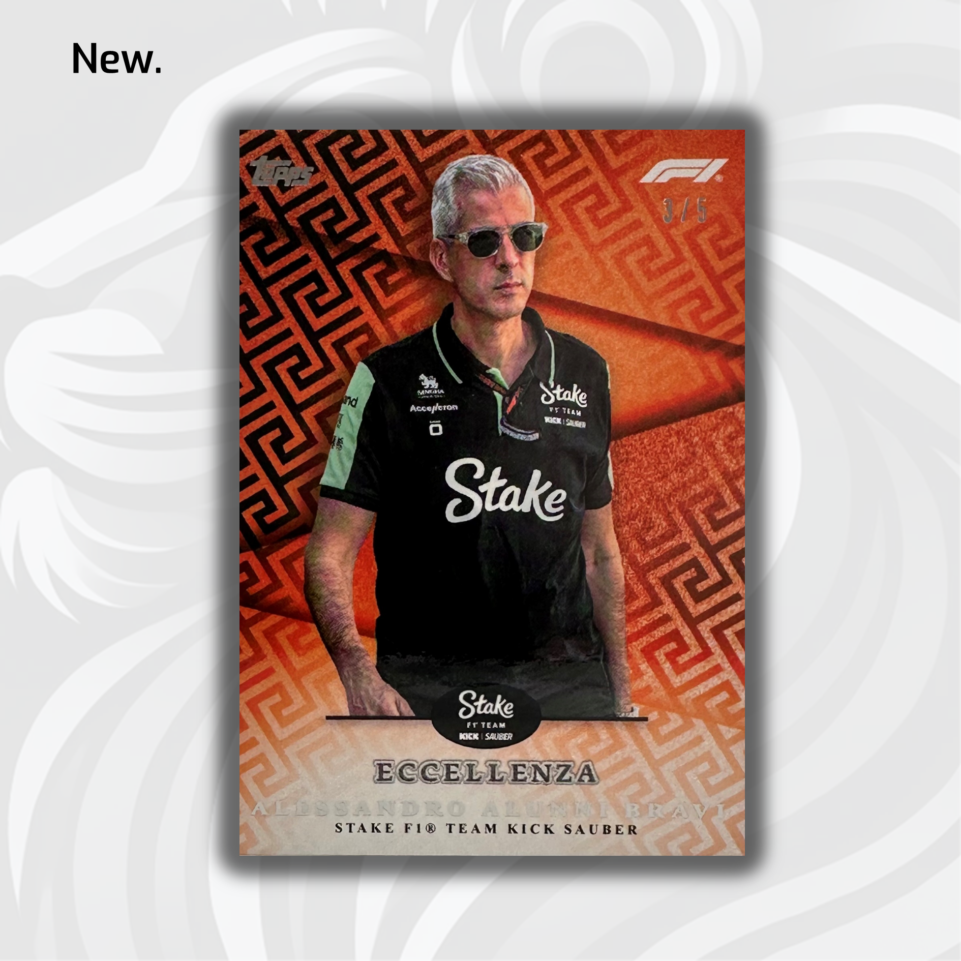 2024 Topps Eccellenza F1 Alessandro Alunni Bravi Orange Principal Racing Card - Limited Edition Formula 1 Collectible for Sports Memorabilia Fans and Racing Enthusiasts - Perfect for Display, Trading, and Gift Giving