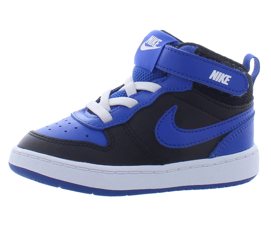 Nike Court Borough Mid 2 Sneakers for Baby Boys - Black/Game Royal/White | Comfortable Infant & Toddler Shoes for Playtime, Daycare & Everyday Wear