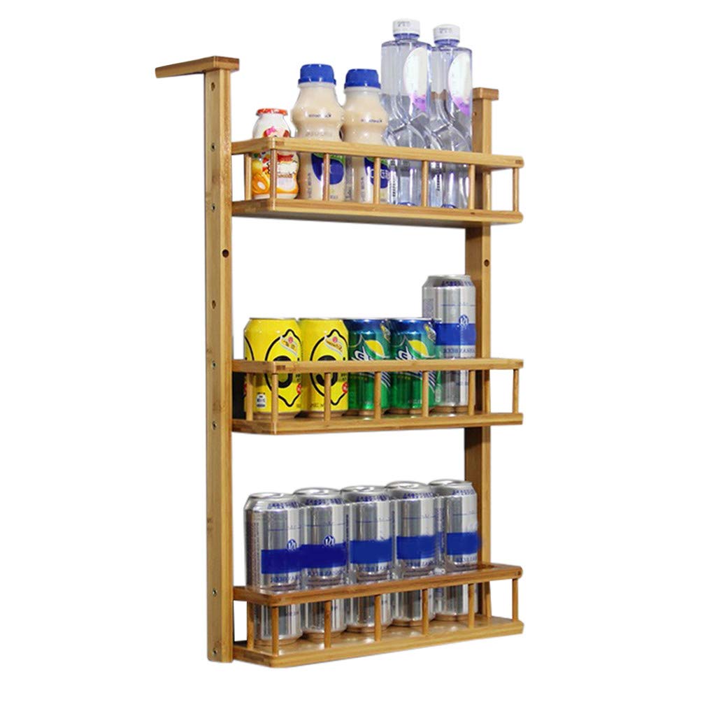 3-Tier Bamboo Kitchen Organizer - Spice Rack, Paper Towel Holder & Fridge Storage Shelf | Space-Saving Cabinet Organizer for Pantry, Refrigerator & Countertop Organization