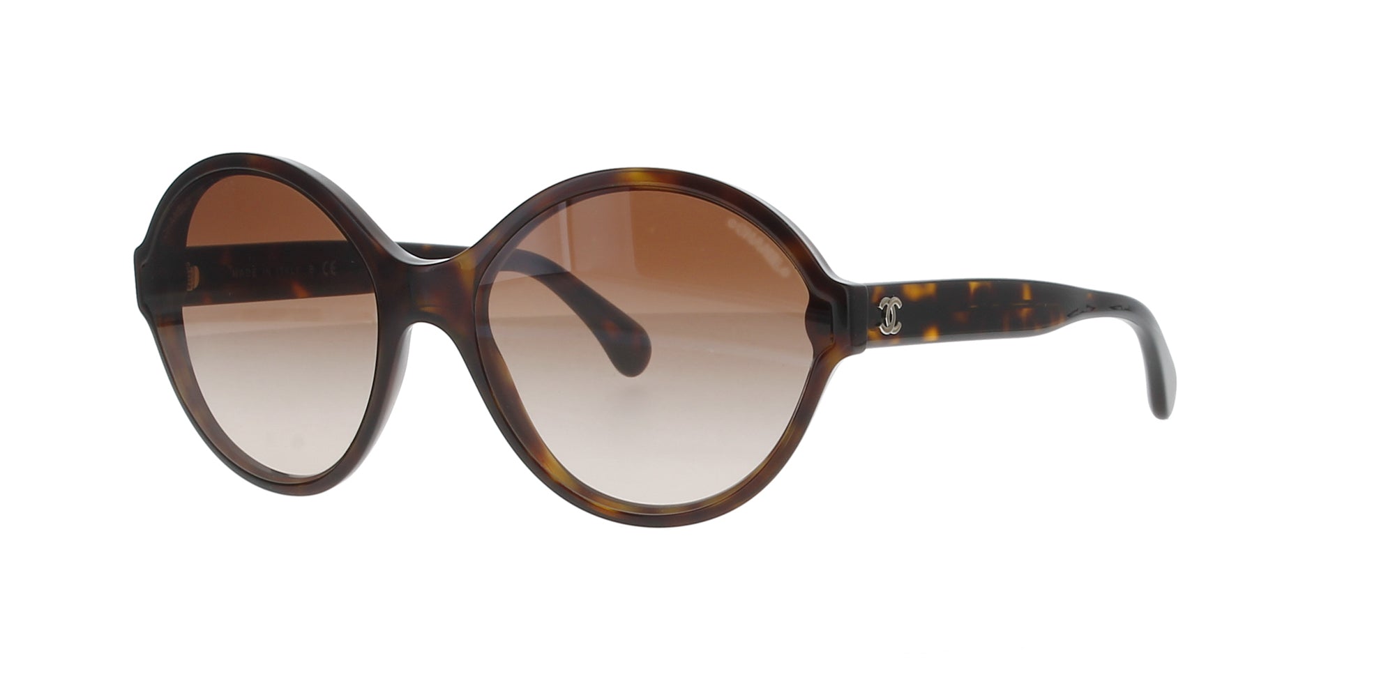 Chanel Havana Round Sunglasses for Women - Classic Dark Tortoise Shell Frame - Perfect for Beach, Driving & Fashion Outfits