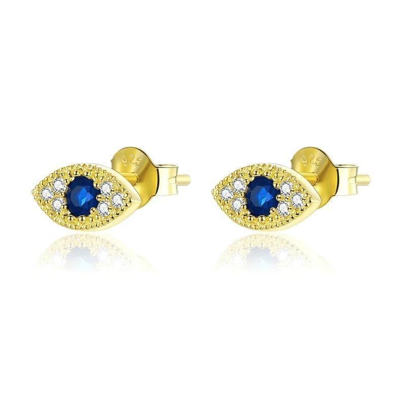 14K Gold Eye Stud Earrings for Women - Hypoallergenic Small Eye Jewelry for Daily Wear, Gift Giving & Special Occasions