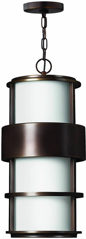 10W Saturn 1 Light Outdoor Pendant Light Fixture in Metro Bronze - Perfect for Porch, Patio, and Garden Lighting