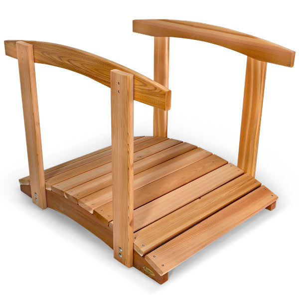 Handcrafted Cedar Wood Garden Bridge with Side Rails - Perfect for Landscaping, Backyard Decor & Outdoor Pathways