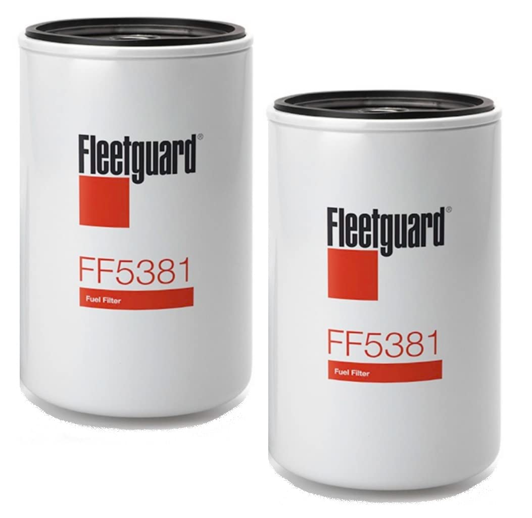 FF5381 Fleetguard Fuel Primary Spin-On Filter (Pack of 2) - Replacement for Baldwin BF7656, Donaldson P554470, Luber Finer LFF4470, Wix 33588 | Heavy Duty Diesel Engine Protection for Trucks & Equipment
