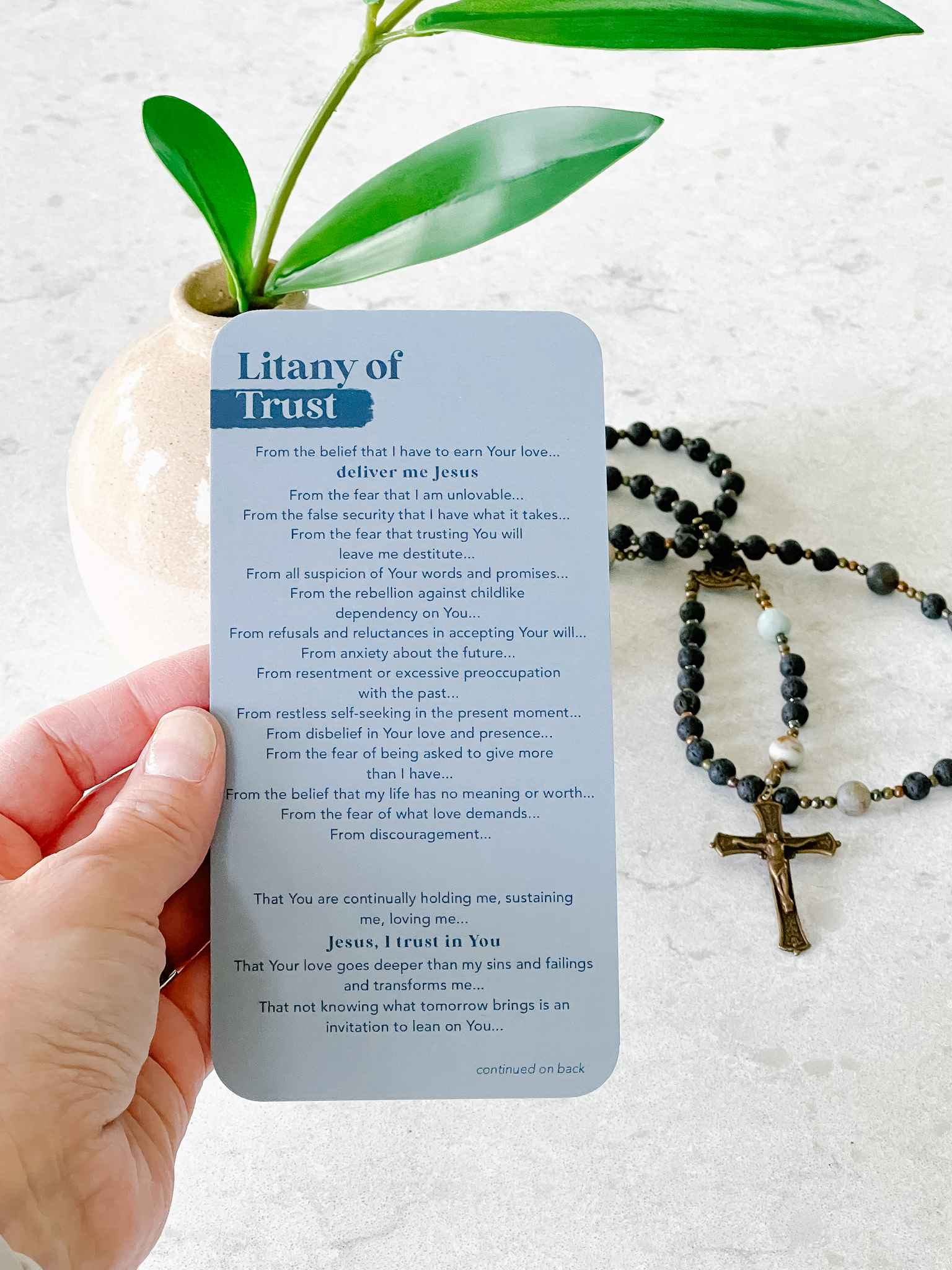 Litany of Trust Prayer Card - Inspirational Catholic Prayer Card for Faith & Devotion - Perfect for Daily Prayer, Bible Study & Spiritual Reflection