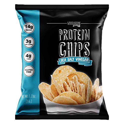 High-Protein Keto Snacks - 14g Protein, 3-4g Net Carbs, Gluten Free, Low Carb Protein Crisps | Sea Salt Vinegar Flavor | Made in USA | Perfect for On-the-Go, Gym, Office & Keto Diet
