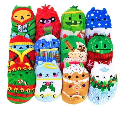 Fun Cats vs Pickles Holiday Plush Mystery Bag - Cute Collectible Stuffed Animals for Kids & Adults - Perfect for Christmas Gifts, Stocking Stuffers & Toy Surprises
