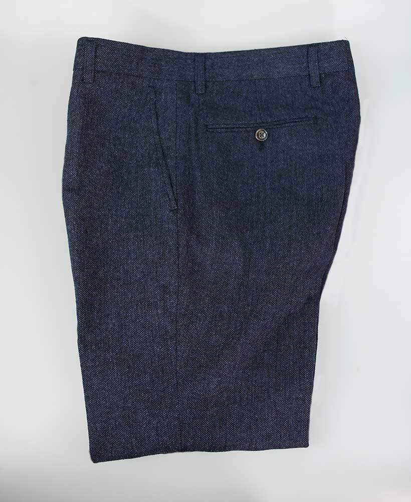 Cavani Martez Men's Slim Fit Tweed Trousers in Navy Blue - Perfect for Business Casual & Office Wear