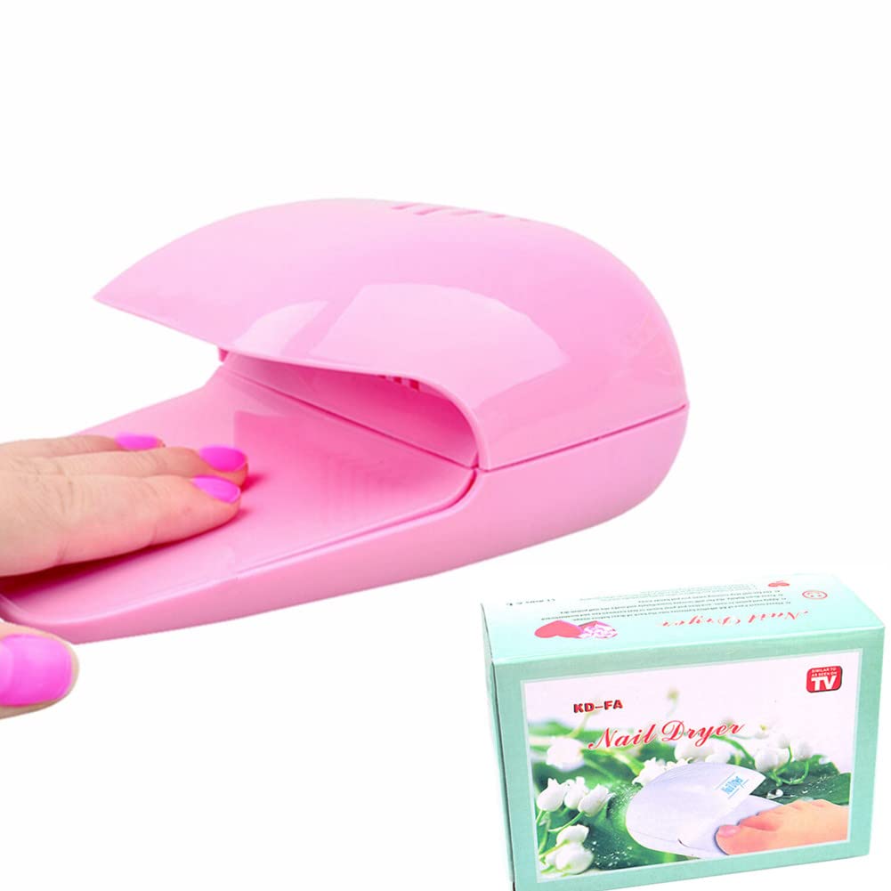 Portable Nail Polish Dryer Fan - Quick Drying UV/LED Gel Nail Art Blower Machine for Home & Salon Use, Perfect for Fingernails & Toenails (Pink) | Fast Manicure & Pedicure Tool for Nail Artists & DIY Enthusiasts