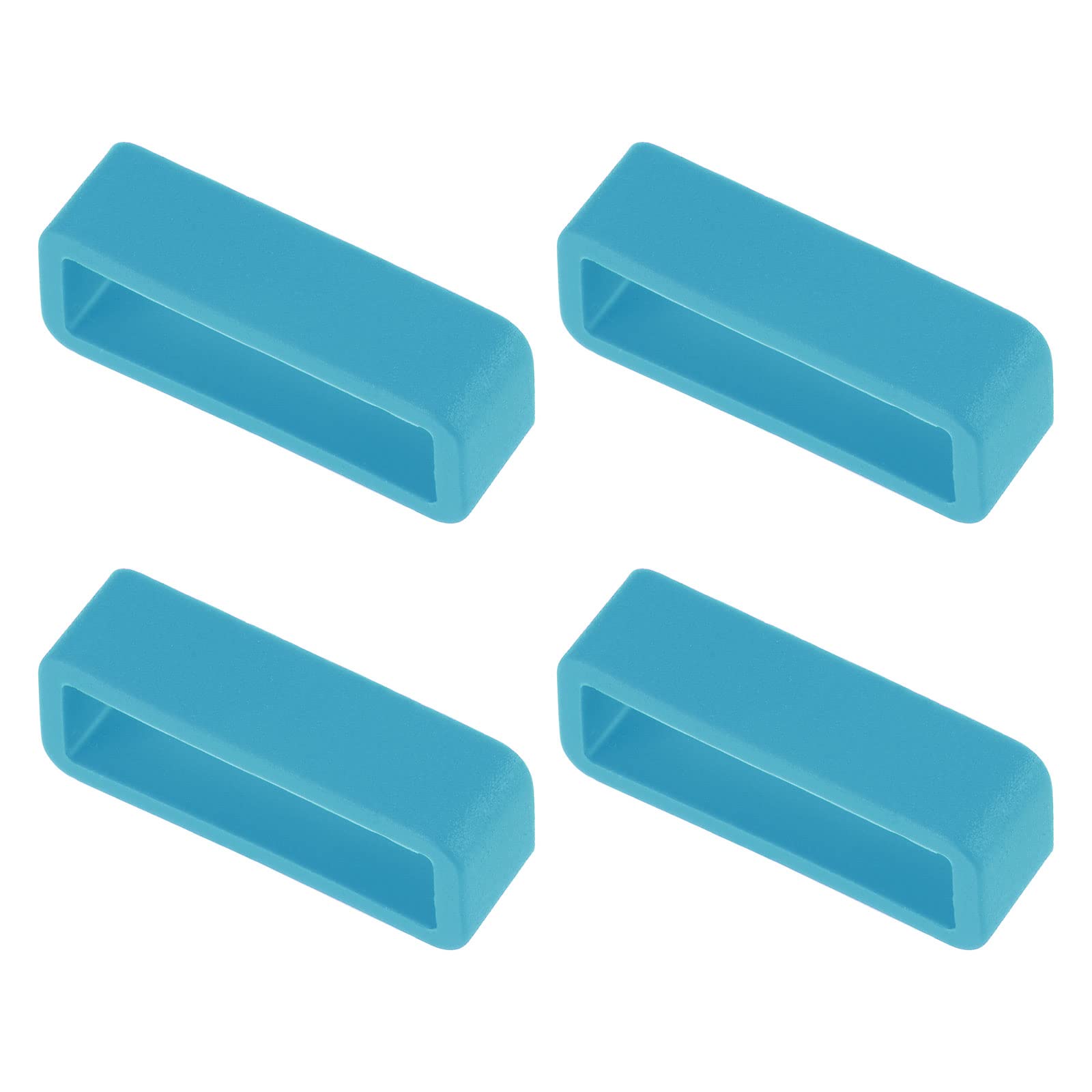uxcell 22mm Turquoise Blue Silicone Watch Band Strap Loops - 4 Pcs Rubber Replacement Fastener Rings Holder Keeper for Sport Watches, Fitness Trackers & Casual Timepieces