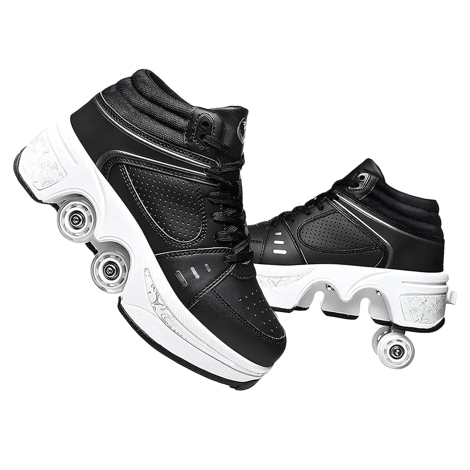 Best Roller Skate Shoes for Men & Women - Double Row Deform Wheel Retractable Roller Sneakers - Outdoor Skating Shoes for Boys & Girls - Perfect for Commuting, Fitness & Fun Activities