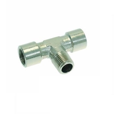 1/4 Inch BSPT Female x Male x Female Tee Fitting - High Pressure Hydraulic & Pneumatic System Connector for Industrial & Plumbing Applications