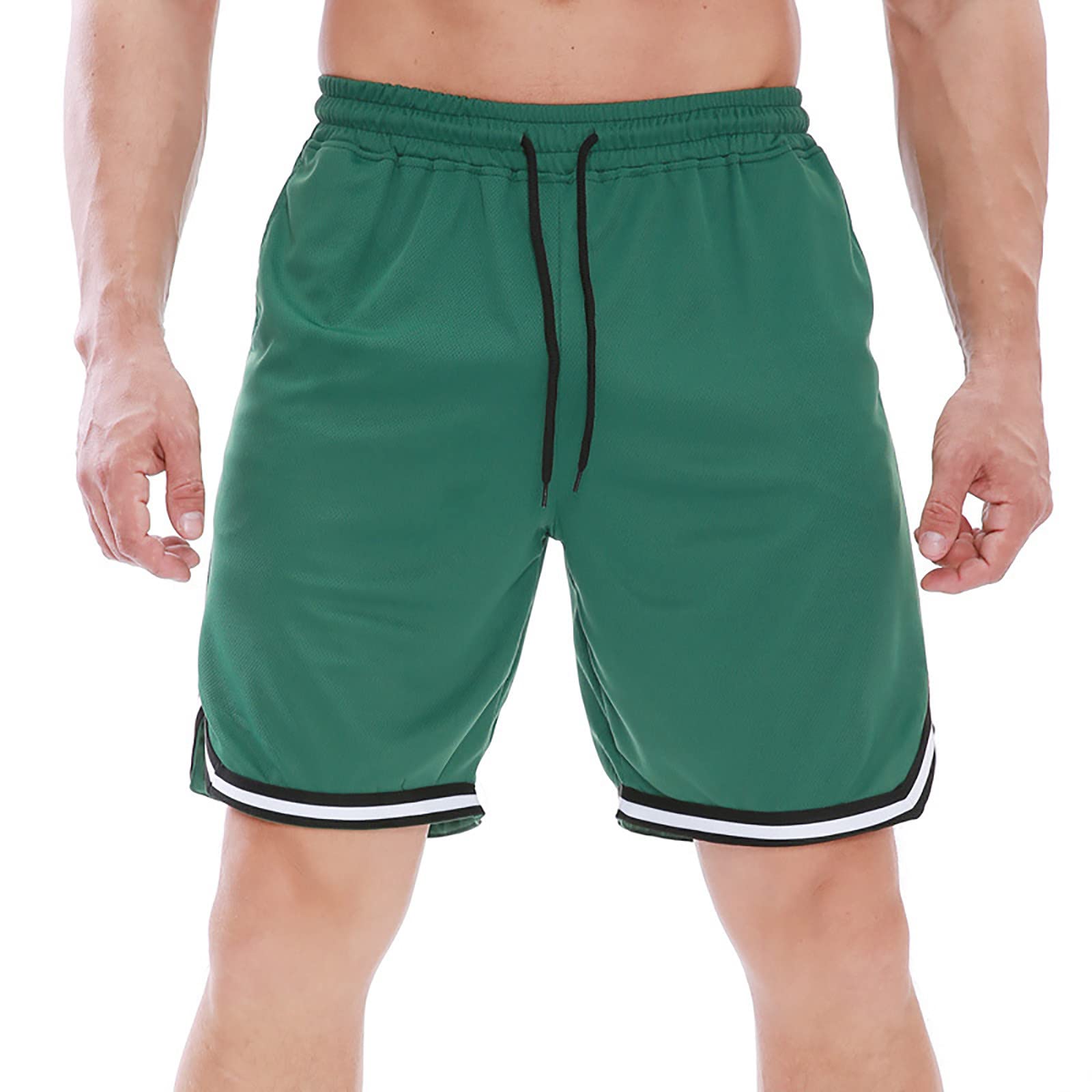 Men's Gym Workout Shorts with Drawstring & Elastic Waist - Lightweight Quick-Dry Athletic Shorts with Pockets for Running, Basketball, Beach & Summer Activities