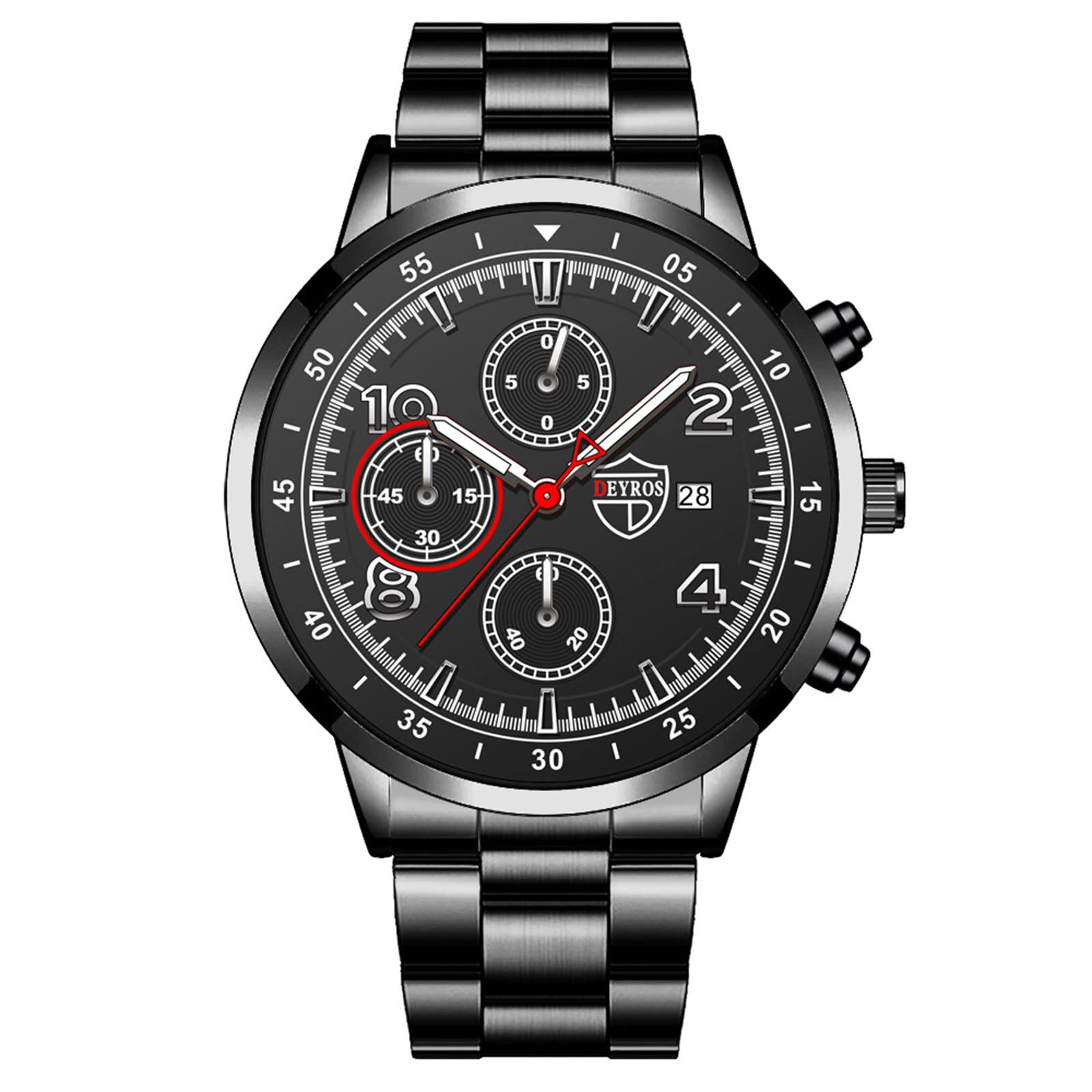 Men's Stainless Steel Analog Quartz Watch - Business & Casual Wear