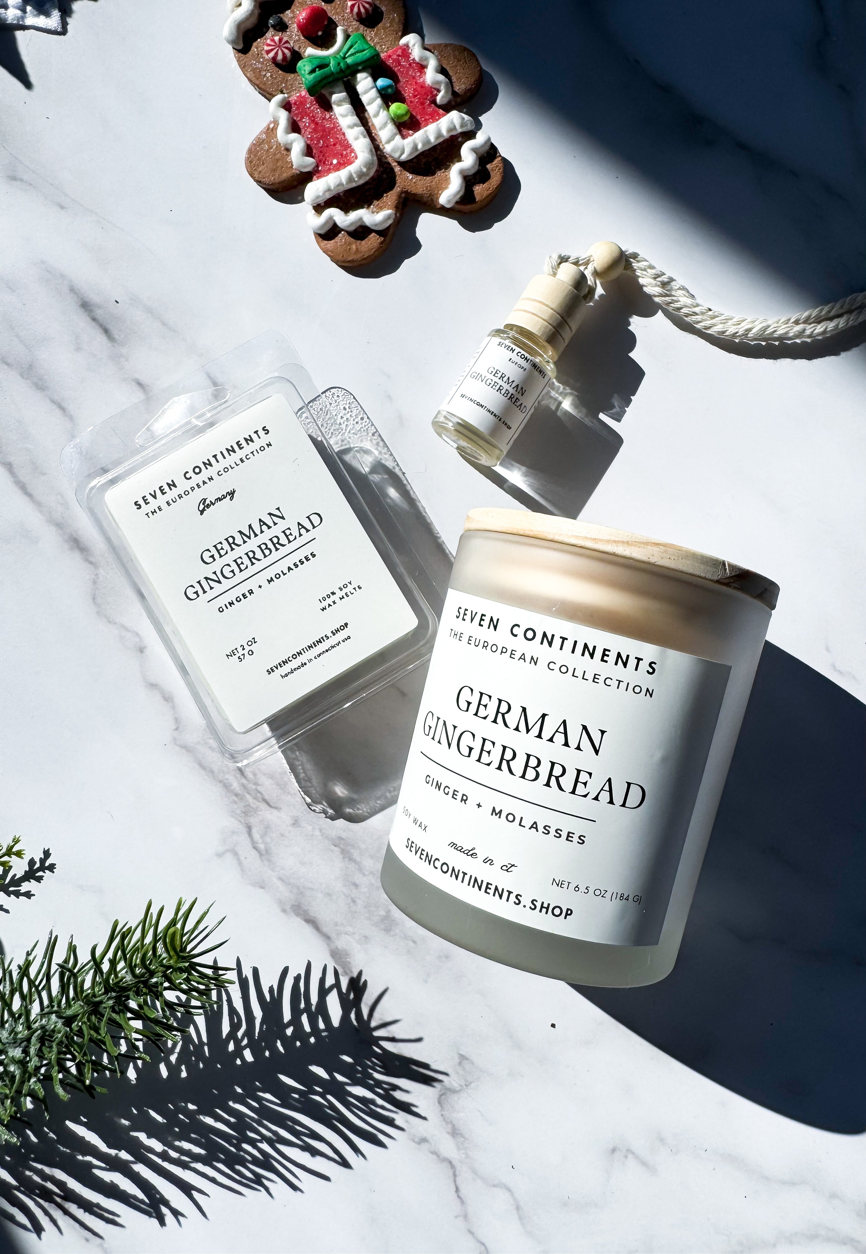 Premium German Gingerbread Scented Soy Wax Candle - Handmade Aromatherapy Candle for Christmas, Holiday Decor & Cozy Home Ambiance