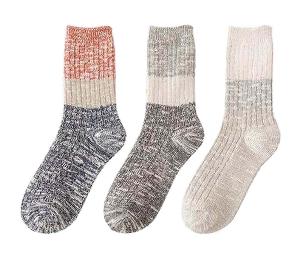 3 Pairs Women's Winter Slouch Socks - Fashionable Schoolgirl Style Knee High Socks for Women - Soft Warm Knit Socks for Cold Weather, School Uniform, Cosplay & Everyday Wear