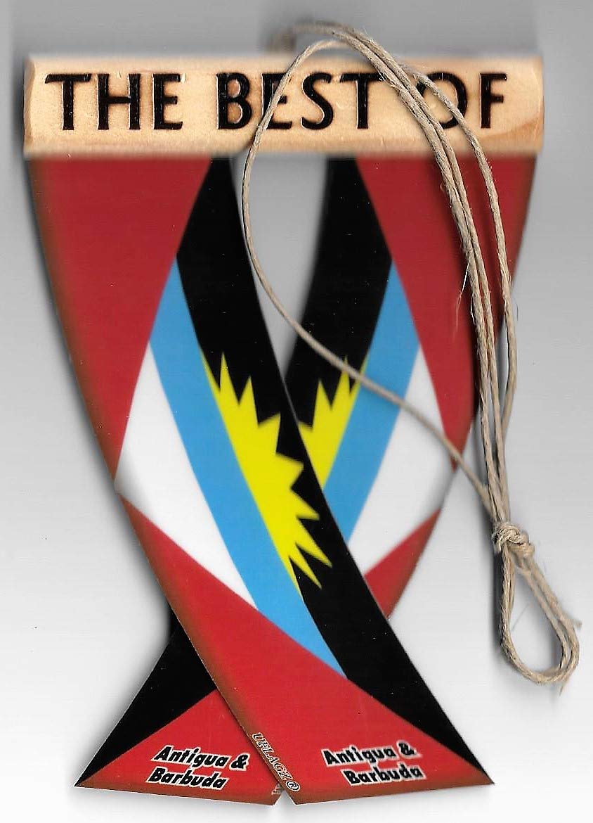 Antigua and Barbuda Car Flag - Mini Hanging Caribbean Unity Banner for Rear View Mirror | Perfect for Travel, Parades & National Pride Celebrations