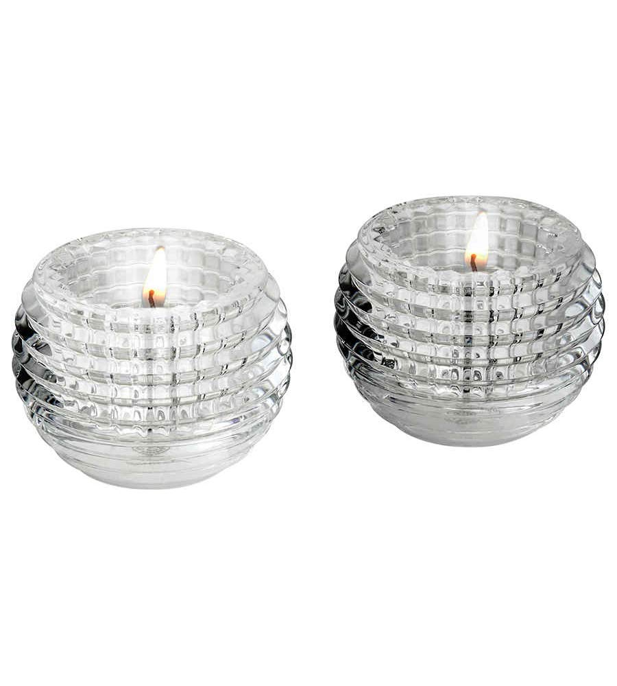 Baccarat Crystal Eye Votive Candle Holder Set of 2 - Clear Glass Decorative Candle Holders for Home Decor, Wedding Centerpieces, and Romantic Ambiance