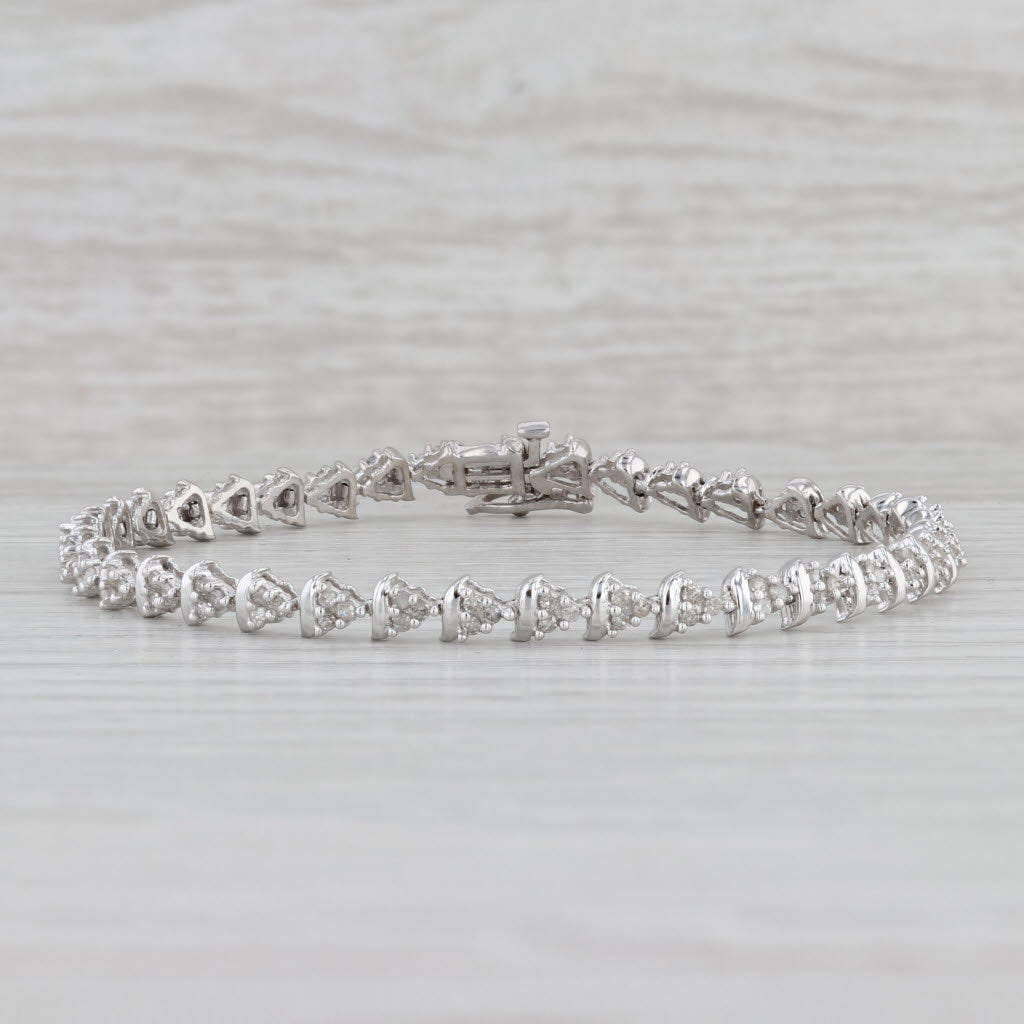 0.60ctw Diamond Tennis Bracelet in 10k White Gold - 7