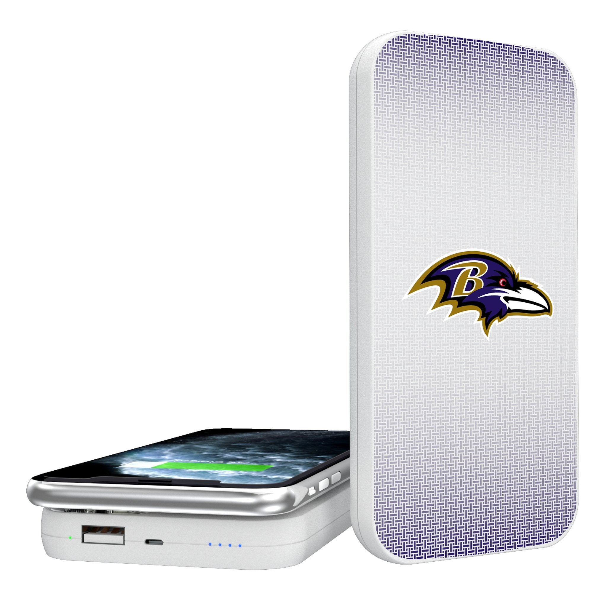 Baltimore Ravens 5000mAh Portable Wireless Charger - Fast Qi Charging Power Bank for iPhone, Samsung & AirPods - Perfect for Travel, Office & Game Day