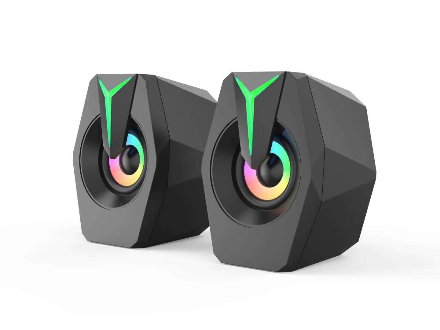 Radisoph 7-Color Breathing Light Computer Speakers | Stereo USB & 3.5mm Aux PC Gaming Speakers for Laptop, Desktop, Projector | Perfect for Gaming, Movies, and Home Office