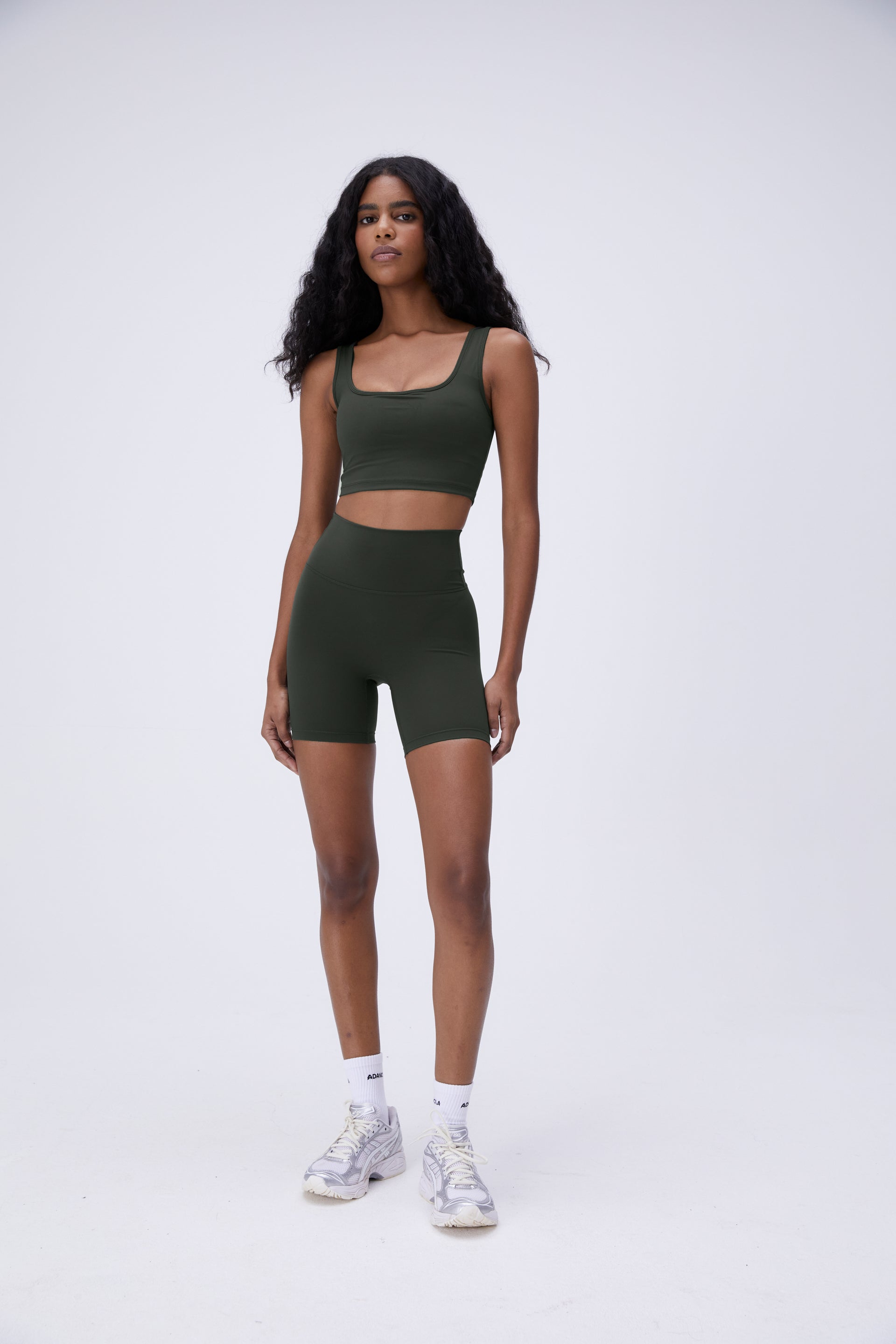 Ultimate Crop Shorts for Women - Dark Olive | High Waisted Comfortable Workout & Lounge Shorts for Yoga, Running, and Casual Wear