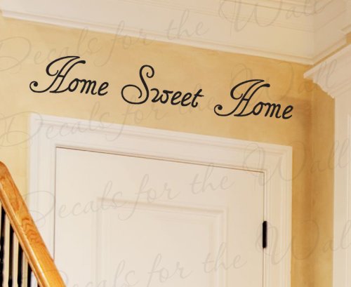 Home Sweet Home Vinyl Wall Decal Sticker - Inspirational Entryway & Living Room Decor - Family Love Quote Lettering Art for Home Decoration | Perfect for Front Door, Nursery, Bedroom & Office Spaces