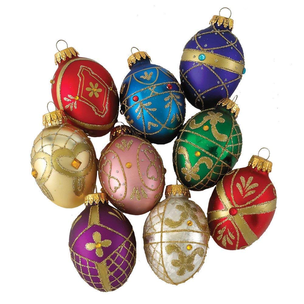 Kurt S. Adler YAMGG0517 45mm Easter Egg Ornament - Hand-Painted Decorative Hanging Egg for Christmas Tree, Easter Decorations, and Holiday Home Decor