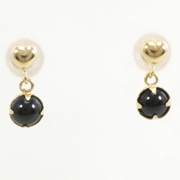 18K Yellow Gold Onyx Earrings for Women - Elegant Dangle Drop Earrings for Party, Wedding & Evening Wear - Luxury Gemstone Jewelry Gift