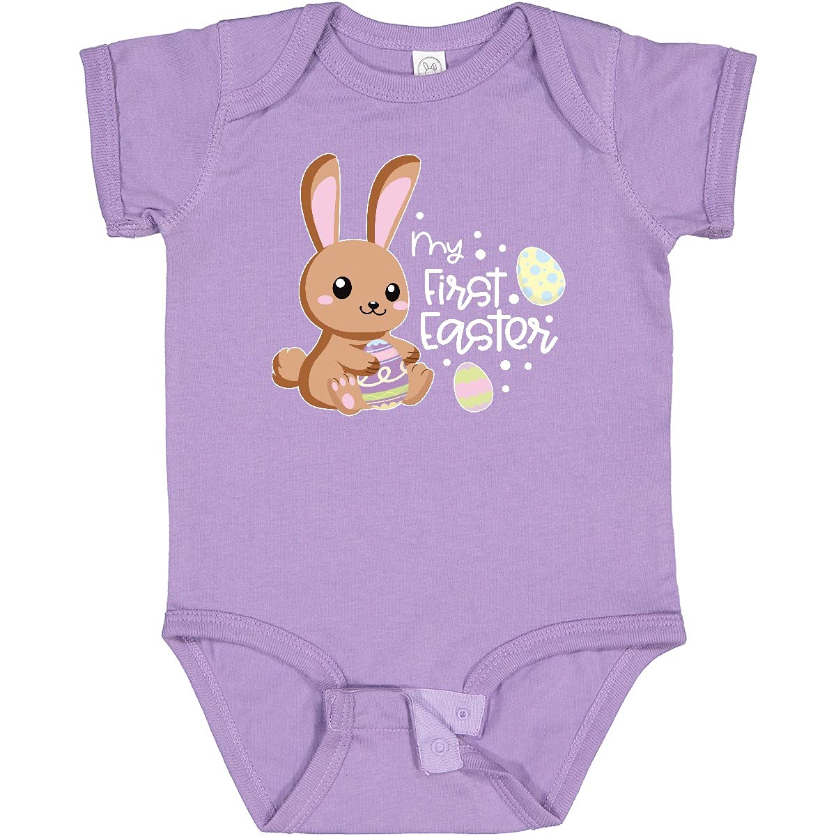 My 1st Easter Baby Bodysuit - Cute Brown Bunny & Easter Eggs Design | Soft Cotton Infant Onesie for Easter Photos, Family Gatherings & Spring Celebrations