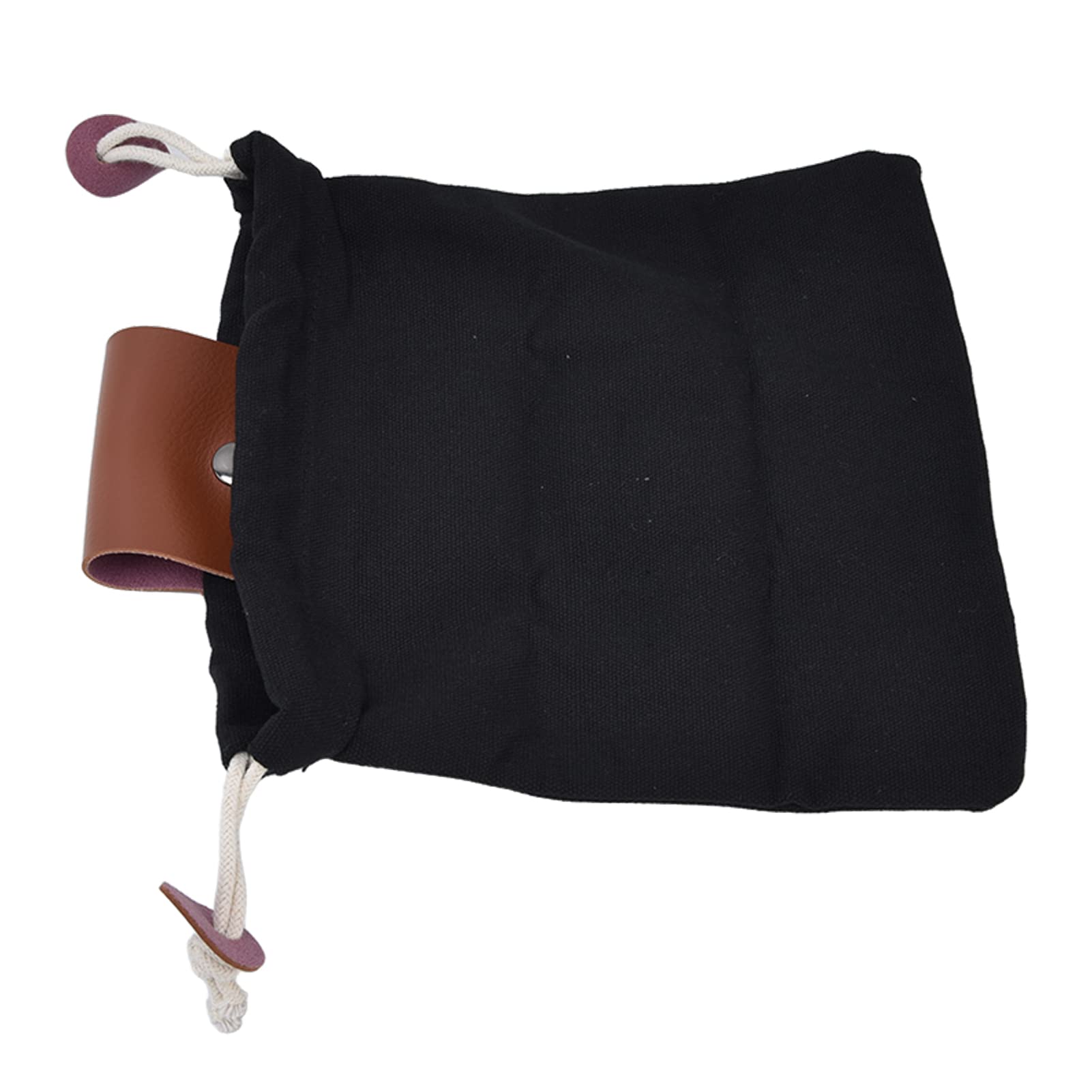 FECAMOS Portable Camping Storage Bag - Foldable Space-Saving Waist Hanging Tool Pouch for Outdoor Activities, Hiking, Foraging & Fruit Picking (PU Black) - Perfect for Camping Gear Organization & Outdoor Adventures