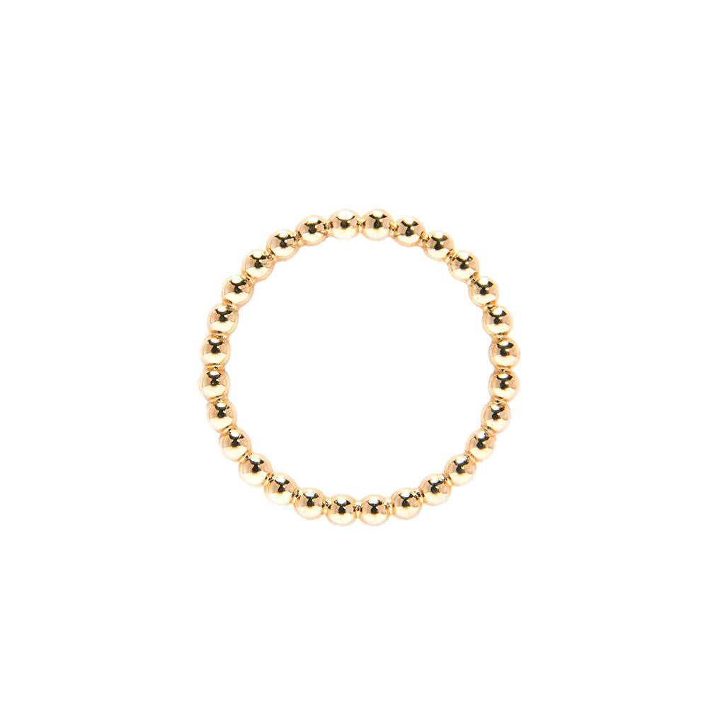 14K Yellow Gold Beaded Ring for Women - Elegant Stackable Jewelry Gift for Her, Perfect for Weddings, Anniversaries & Everyday Wear