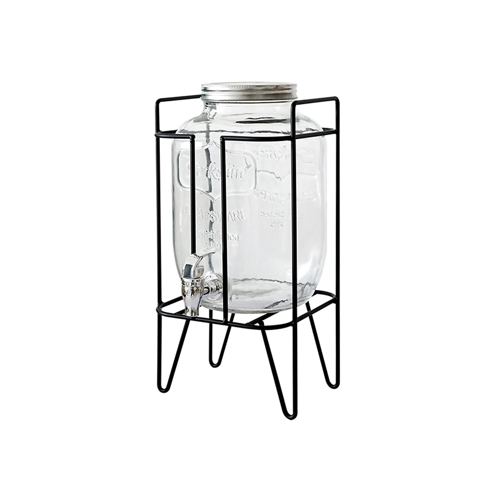 135 Oz Glass Water Carafe with Faucet - Large Capacity Cold Water Jug for Family Gatherings, Birthday Parties & Hotels - Self-Serve Beverage Dispenser with Sturdy Base (Black) - Perfect for Entertaining, Events & Home Use