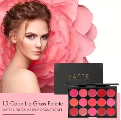 15 Colors Creamy Matte Lipstick Palette - Long Lasting & Highly Pigmented Makeup Set for Daily Wear, Parties & Special Occasions