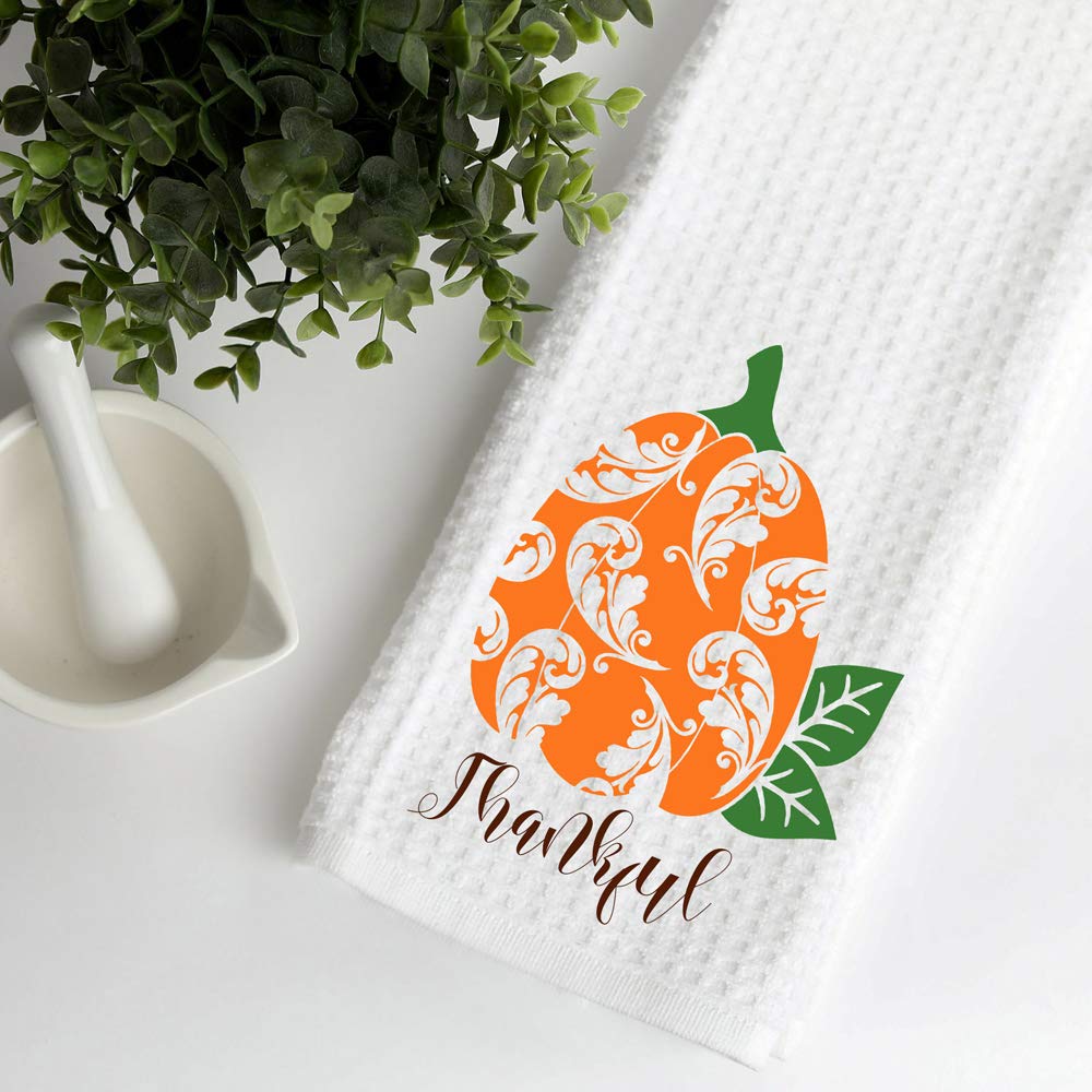 Premium Thankful Dish Towel Set - Soft & Absorbent Kitchen Towels for Drying Dishes & Hands - Perfect for Thanksgiving, Housewarming Gifts & Everyday Use