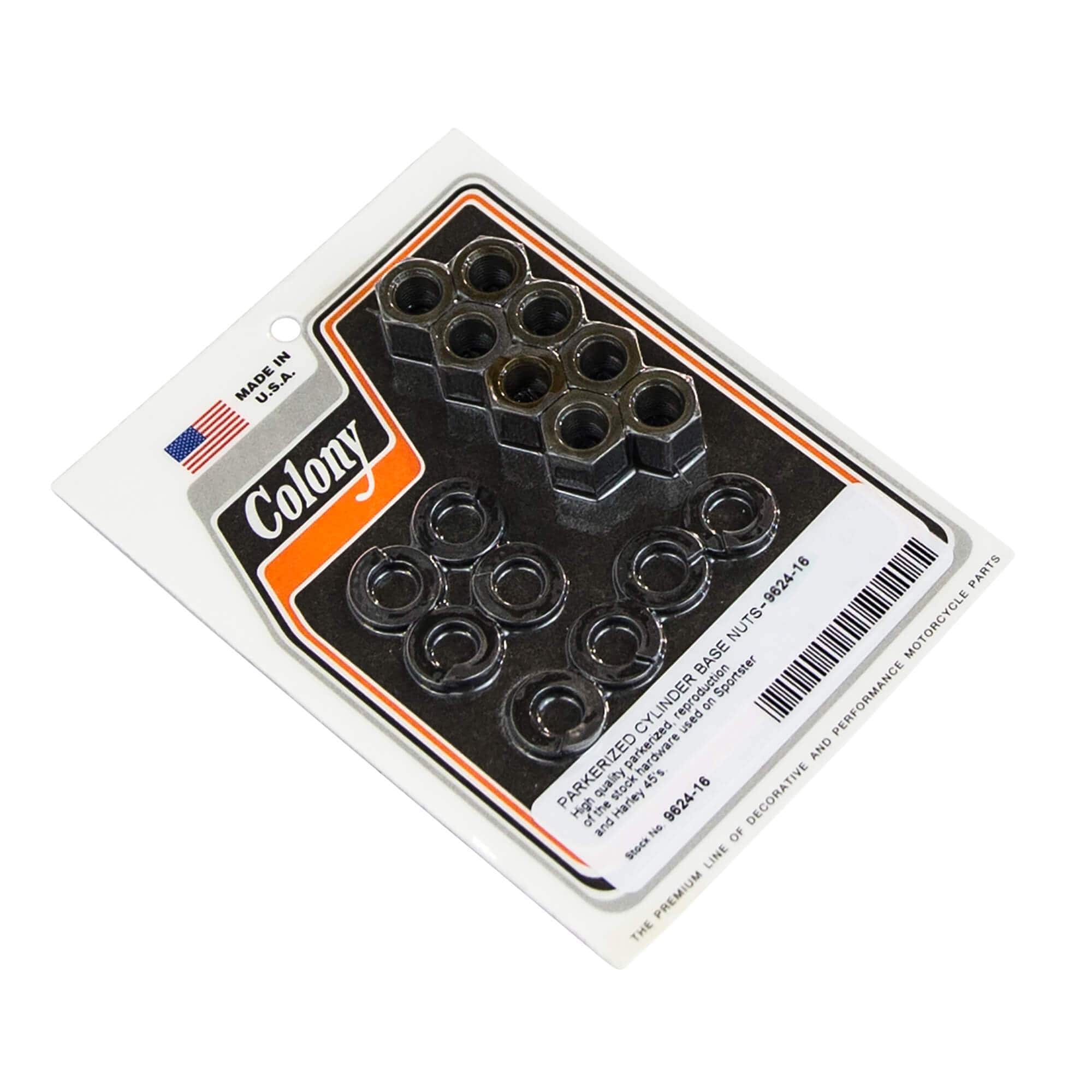 16 Cylinder Base Nuts for Harley Davidson Sportster & 45's - Parkerized Finish - Motorcycle Engine Repair & Maintenance Parts