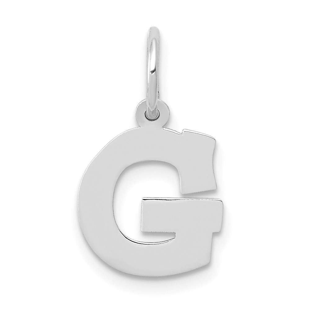 The Black Bow 14k White Gold Amanda Collection Small Block Style Initial G Pendant - Perfect for Everyday Wear & Gifting
