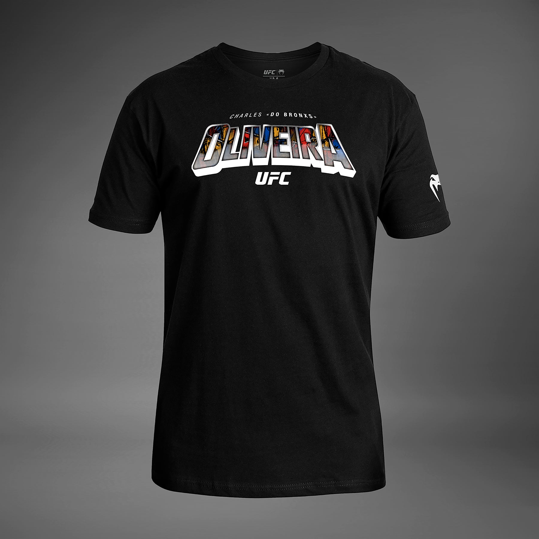 Men's UFC Unrivaled by Venum Black Charles Oliveira T-Shirt - Official MMA Fighter Tee for Training & Casual Wear