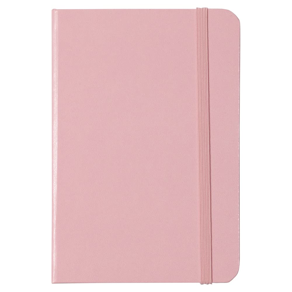 Premium JAM Paper Hardcover Notebook with Elastic Band - 4x6 Travel Journal for Women & Men - 70 Lined Pages - Baby Pink - Perfect for Writing, Sketching & Daily Planner - Ideal for Office, School & Travel Use