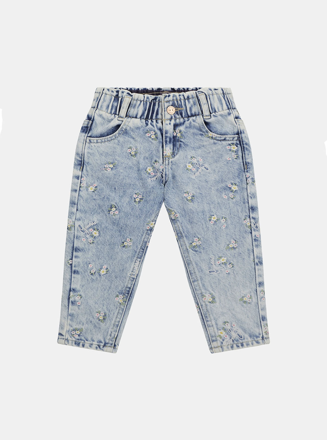Blue Denim Paper Bag Pants for Women - High Waisted Stretch Jeans (Size 2-7) | Casual Chic Outfit for Streetwear & Office